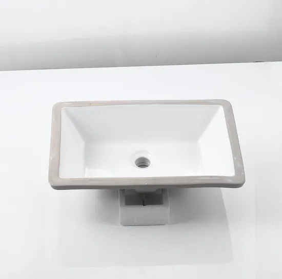 Top Mount White Double Bowl Rectangular Quartz Faucet Bathroom Basin Kitchen Sinks
