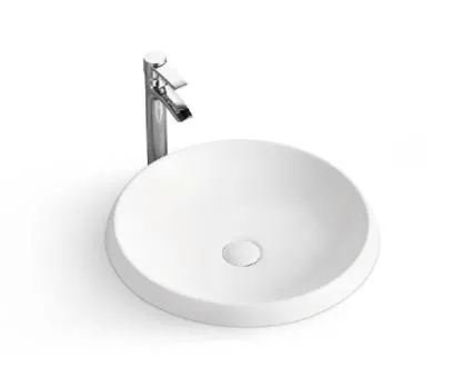 Modern Polished White Ceramic Sanitary Bathroom Sink Wash Basin