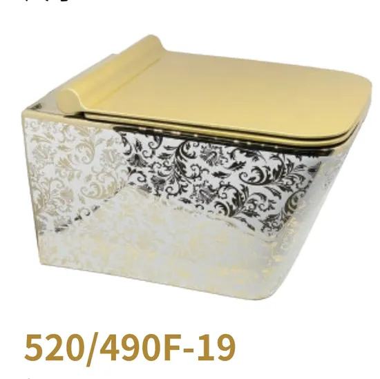 Golden Bowl Ceramic Bathroom Luxury Wall Hung Toilet