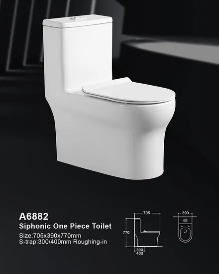 Bathroom Ceramic Siphonic One Piece Wc P-Trap/S-Trap Toilet