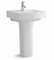 Solid Surface Easy Cleaning Ceramics Hand Face Wash Basin with Pedestal