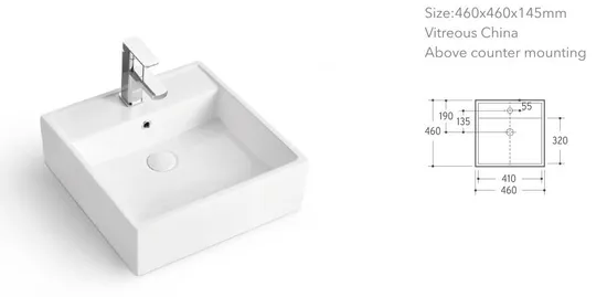 2022 New Desig Wholesale Bathroom Square Ceramic Products Sink Lavabo Vanity Top Wash Basin
