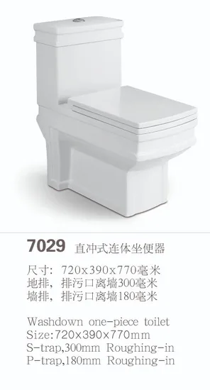 S-Trap Water Saving One Piece Toilet with Slow Down Seat Cover