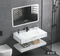 Bathroom Ceramic Washbasin with Bamboo Soft Close Base Cabinet