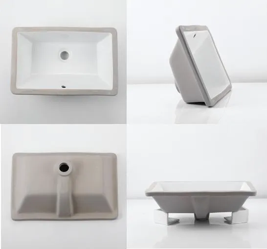 Top Mount White Double Bowl Rectangular Quartz Faucet Bathroom Basin Kitchen Sinks