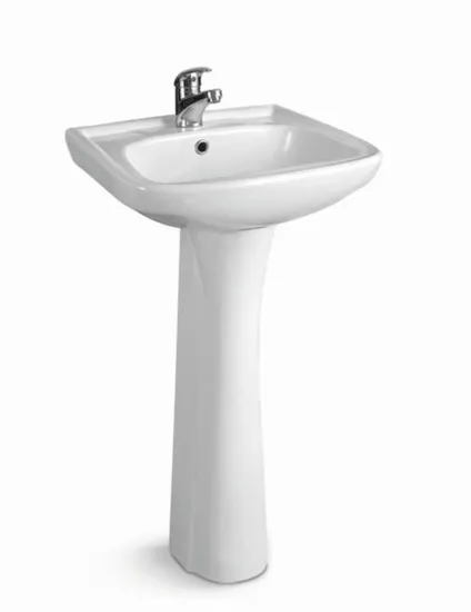 Modern Free Standing Wastafel Perfect Lines Design Pedestal Basin