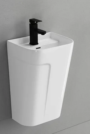 Popular Design Wall-Hung Half Pedestal Basin with Faucet