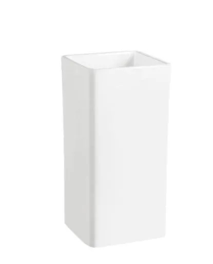 Bathroom Irregular Shape Design Solid Surface Fluted Stone Pedestal Wash Basin