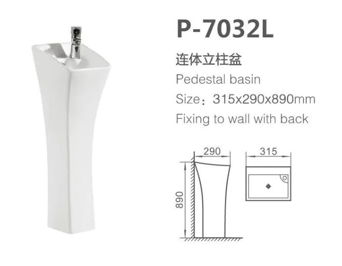 Bathroom Ceramic Freestanding Sink Sanitary Ware Supplier Wholesale Stone Pedestal Basin