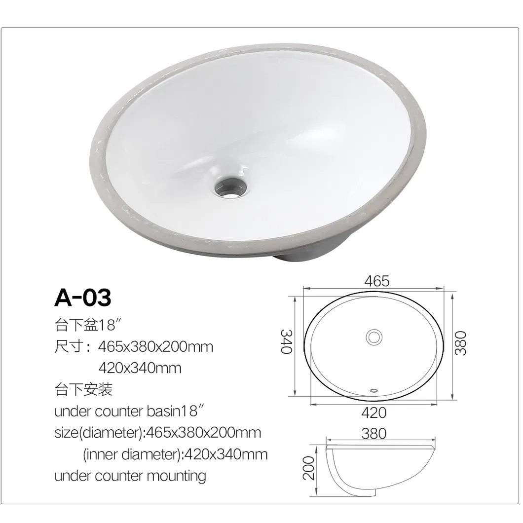 Chaozhou Above Counter Ceramic Washbasin, Above Counter Mounting Ceramic Wash Sinks