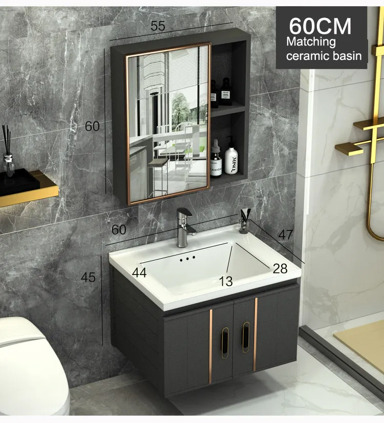 Bathroom Basin Mixer Ceramic Cabinet Basin with Mirror