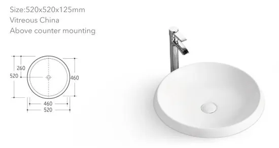 Modern Polished White Ceramic Sanitary Bathroom Sink Wash Basin