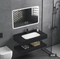 Bathroom Ceramic Washbasin with Bamboo Soft Close Base Cabinet