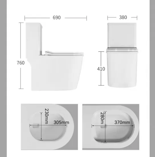 Popular Style Floor Mounted Bathroom Dual Flush Siphonic One Piece Toilet