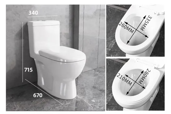 Sanitary Ware Water Closet Bathroom Ceramic Square One Piece Washdown Toilet