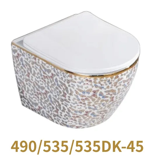 Wall Mounted Toilet Bathroom Ceramic Toilet with Seat Cover