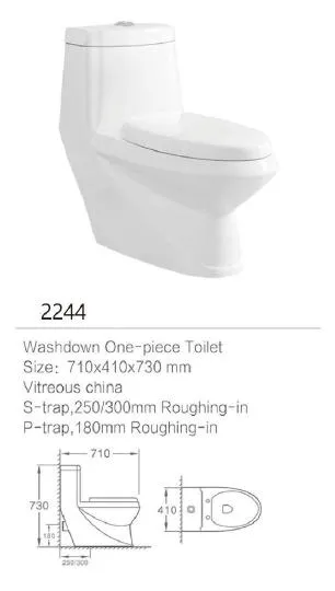 Black Gold Bathroom Ceramic Washdown One Piece Wc P-Trap/S-Trap Color Toilet