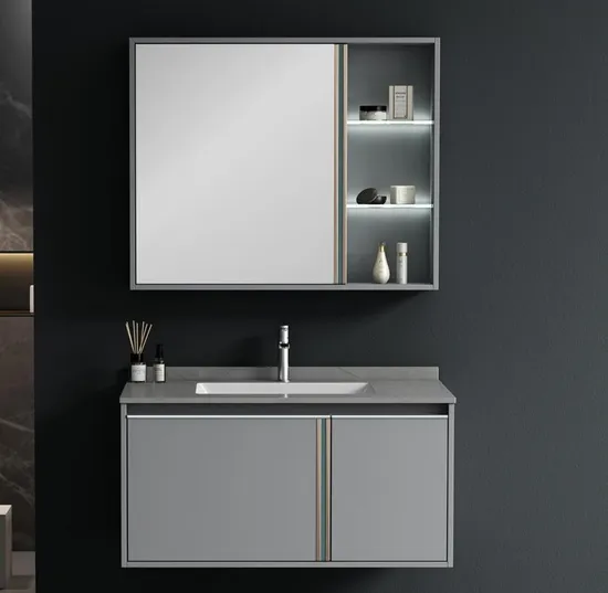 Modern Bathroom Cabinet Combination Hidden Style Mirror Cabinet Wash Basin