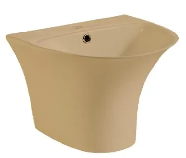 Popular Design Sanitaryware Ceramic Wall-Hung Half Pedestal Basin