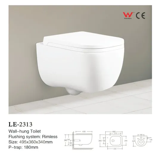 White Wall Hung Toilet with UF Soft Close Seat Cover