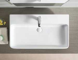 Modern Polished White Ceramic Sanitary Ware Under Counter Mounted Wash Basin