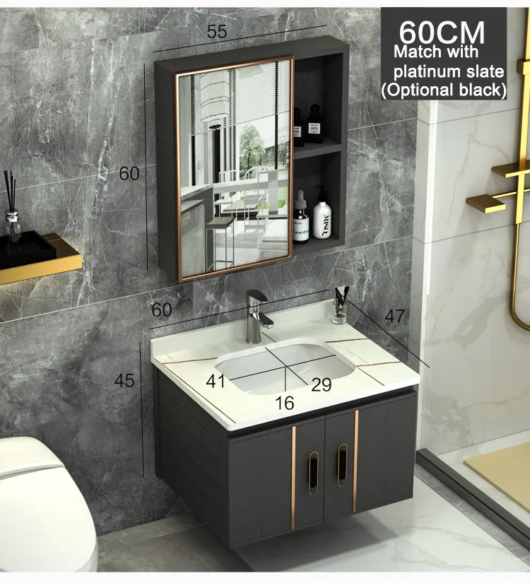 Bathroom Basin Mixer Ceramic Cabinet Basin with Mirror