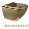 Luxury Gold Wall Hung Commode Floating Ceramic Wall Mounted Toilet
