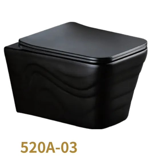 Ceramic Sanitary Ware Set with Concealed Tank, Color Wall Hung Toilet