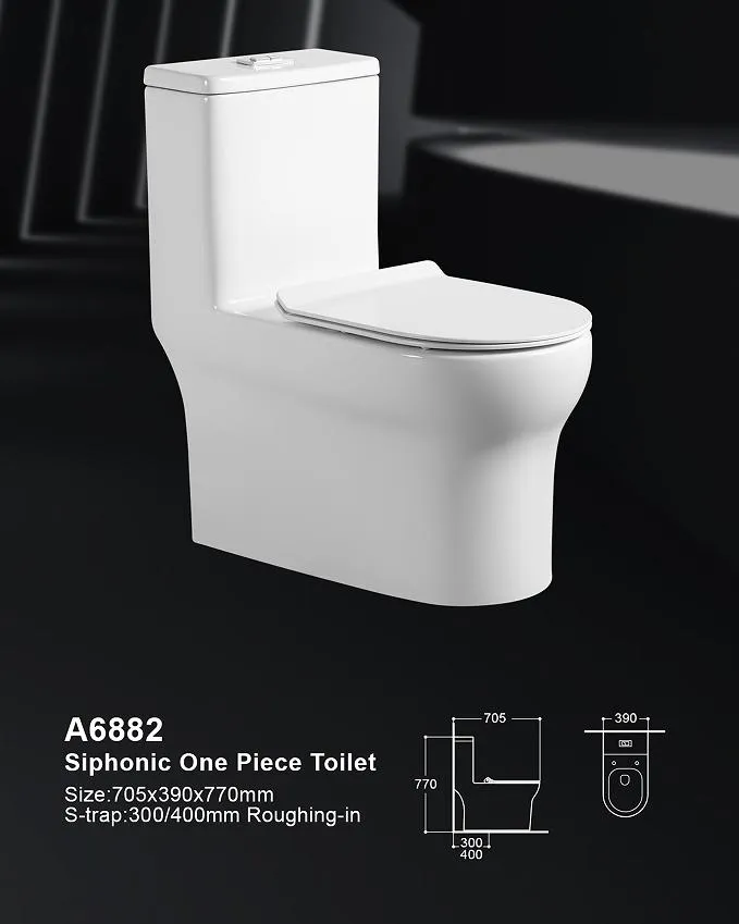 Bathroom Ceramic Siphonic One Piece Wc P-Trap/S-Trap Toilet