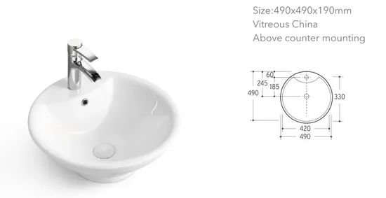 Wholesale White Art Basin Sink Ceramic Washing Basin for Bathroom