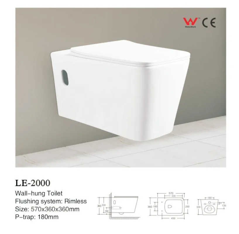 Wall-Hung Toilet 180mm P-Strap Toilet Wall-Hung Closet