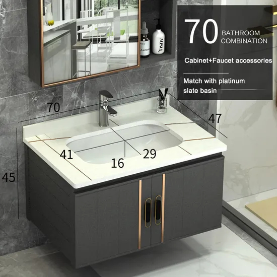 Bathroom Basin Mixer Ceramic Cabinet Basin with Mirror