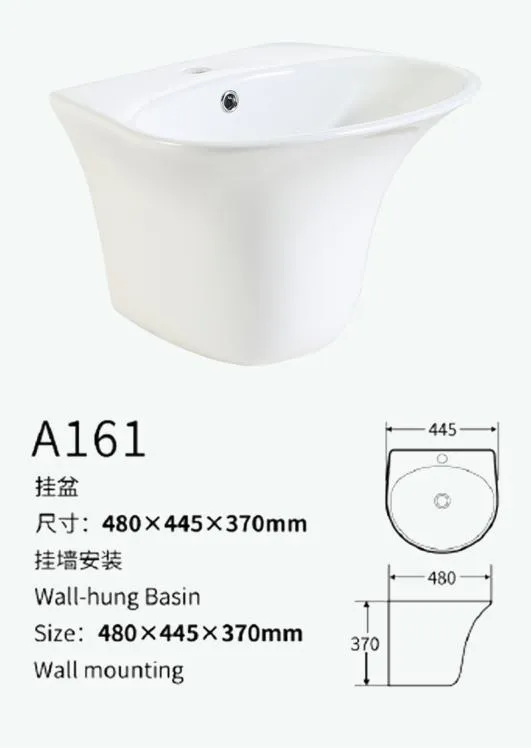 Pedestal Modern Ceramic Sink Floor Standing Bathroom Ceramic Wash Basin