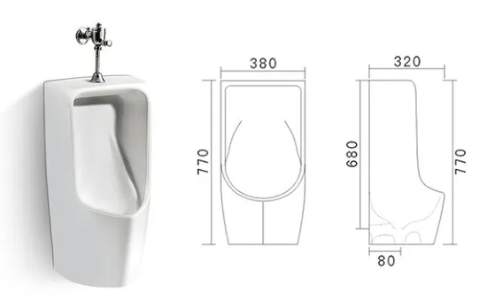 Wc Male Urinal Floor Standing AC or DC Sensor Wall Ceramic Urinal