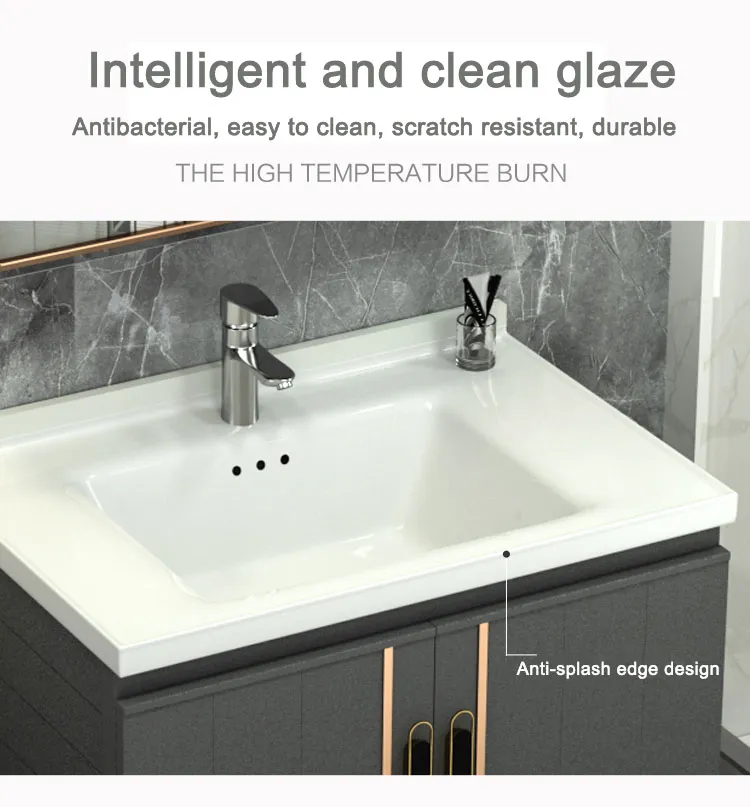 Bathroom Basin Mixer Ceramic Cabinet Basin with Mirror