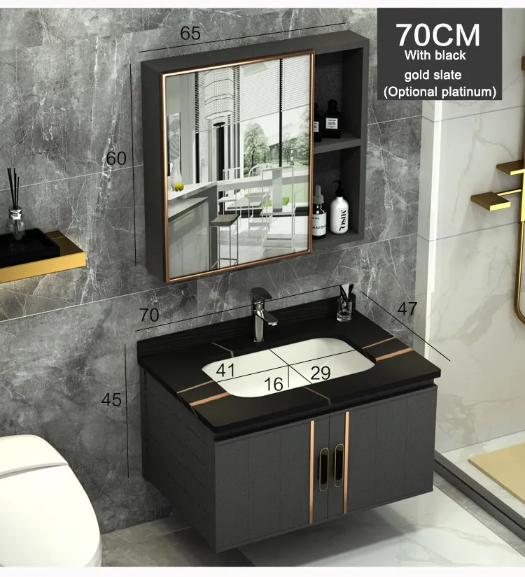Bathroom Basin Mixer Ceramic Cabinet Basin with Mirror