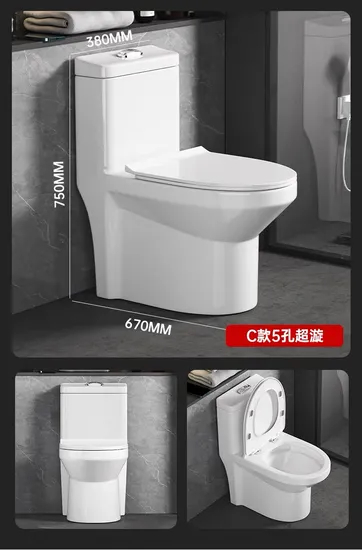 Oval Shape One Piece Bathroom White Color Sanitary Ware Ceramic Toilet Bowl