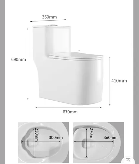 Popular Style Floor Mounted Bathroom Dual Flush Siphonic One Piece Toilet