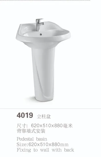 Modern Free Standing Wastafel Perfect Lines Design Pedestal Basin