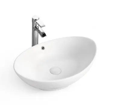 Ceramic Sink Polished White Porcelain Hotel Bathroom Furniture Art Washing Basin