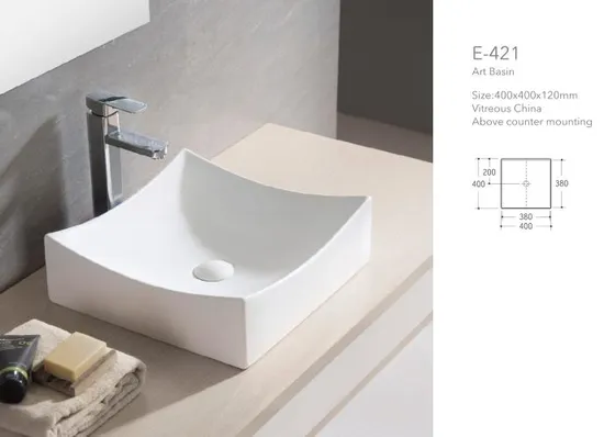 Bathroom Accessories Popular Above Counter Mounting White Art Basin