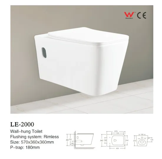 Wall-Hung Toilet 180mm P-Strap Toilet Wall-Hung Closet