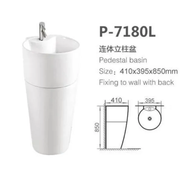Oval Pillar Pedestal Acrylic Resin Stone Solid Surface Round Washbasin