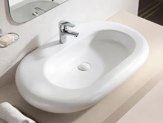 Chaozhou Ceramic Half Round Face Basin Bathroom Sanitary Ware Art Basin