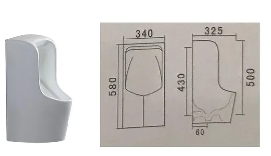 Good Quality Wall Mounted Urinal for Men Bathroom Adult Urinal Bowl Small Size Ceramic Urinal