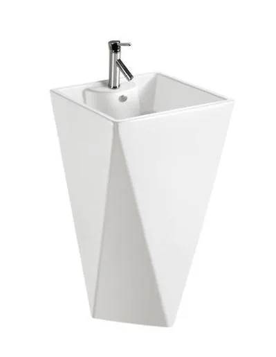 Hand Wash Basin with Full Pedestal Ceramic Sanitary High Quality Bathroom Basin