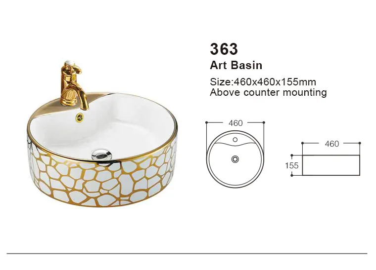 Ceramic Sink Multi-Color Art Basin Table Top Hand Wash Basin