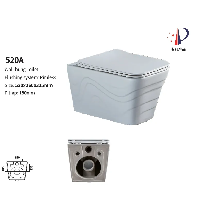 Color Popular Wc Ceramica Wall Hung Mounted Toilet