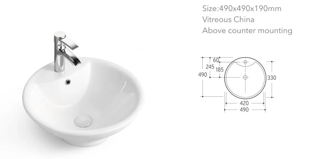 Wholesale White Art Basin Sink Ceramic Washing Basin for Bathroom