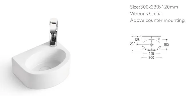 New Design Eco-Friendly Bathroom Wash Basin Sink Ceramic Undermount Wash Sink Basin